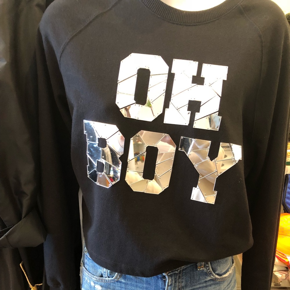 MARKUS LUPFER WOMEN’S TOP OH BOY BLACK SZ S MIRROR